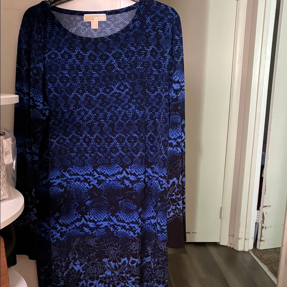 Michael Kors Blue Patterned Dress